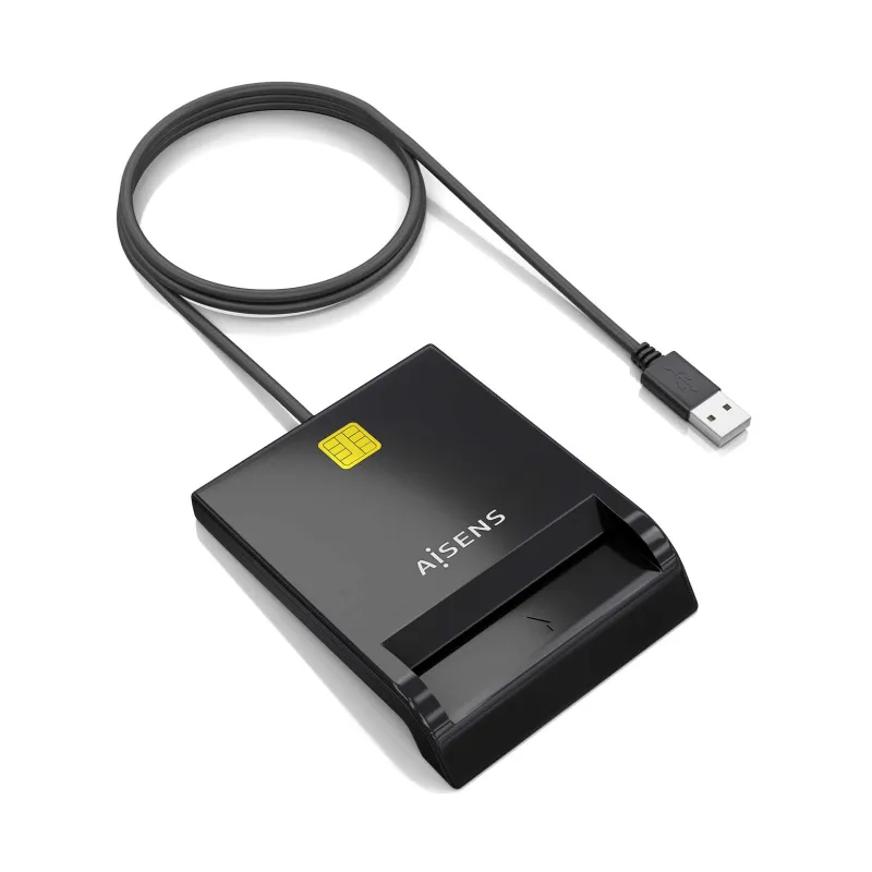 Lector de DNI y Tarjetas Aisens ASCR-SN06-BK- USB 2-0- Negro