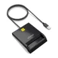 Lector de DNI y Tarjetas Aisens ASCR-SN06-BK- USB 2-0- Negro