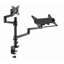 SOPORTE DE MESA GEMBIRD AJUSTABLE BRAZO PARA MONITOR Y BANDEJA PARA PORTATIL