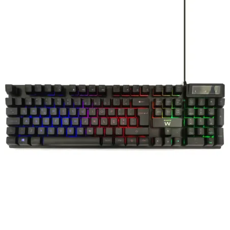 TECLADO GAMING EWENT PT USB RETROILUMINADO MEMBRANA NEGRO