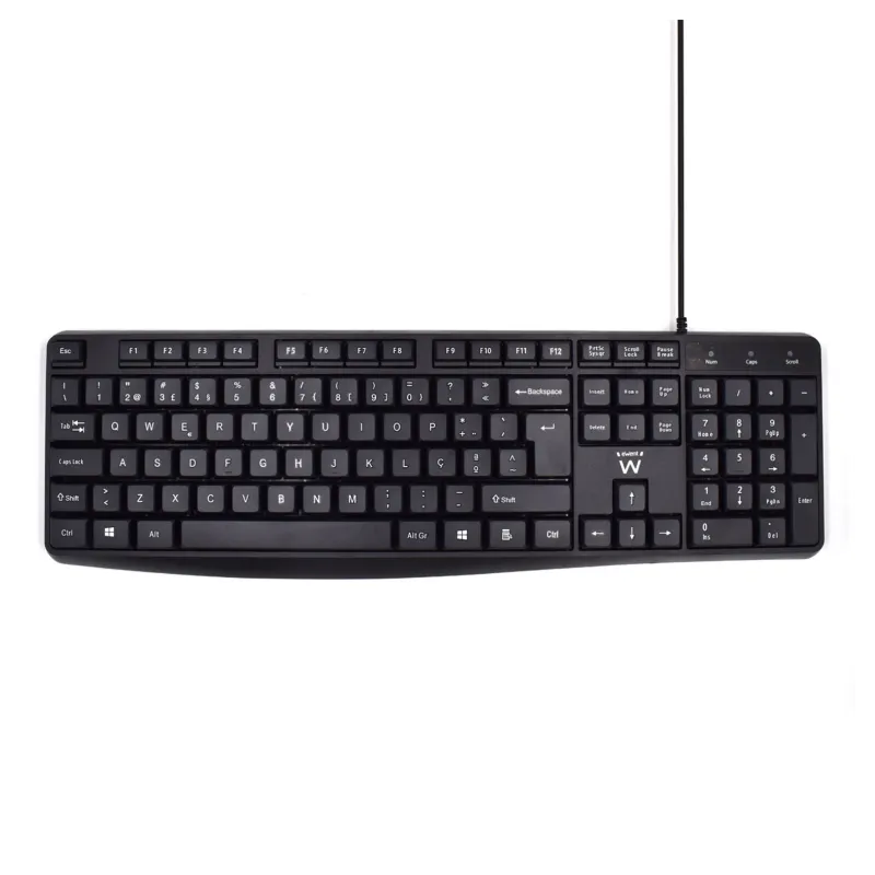 TECLADO EWENT QUERTY PORTUGUES ESCRITURA SILENCIOSA USB NEGRO