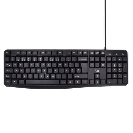 TECLADO EWENT QUERTY PORTUGUES ESCRITURA SILENCIOSA USB NEGRO