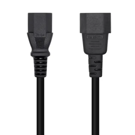 Cable Alimentación Aisens A132-0466- C13 Hembra - C14 Macho- Hasta 1500W- 3m- Negro