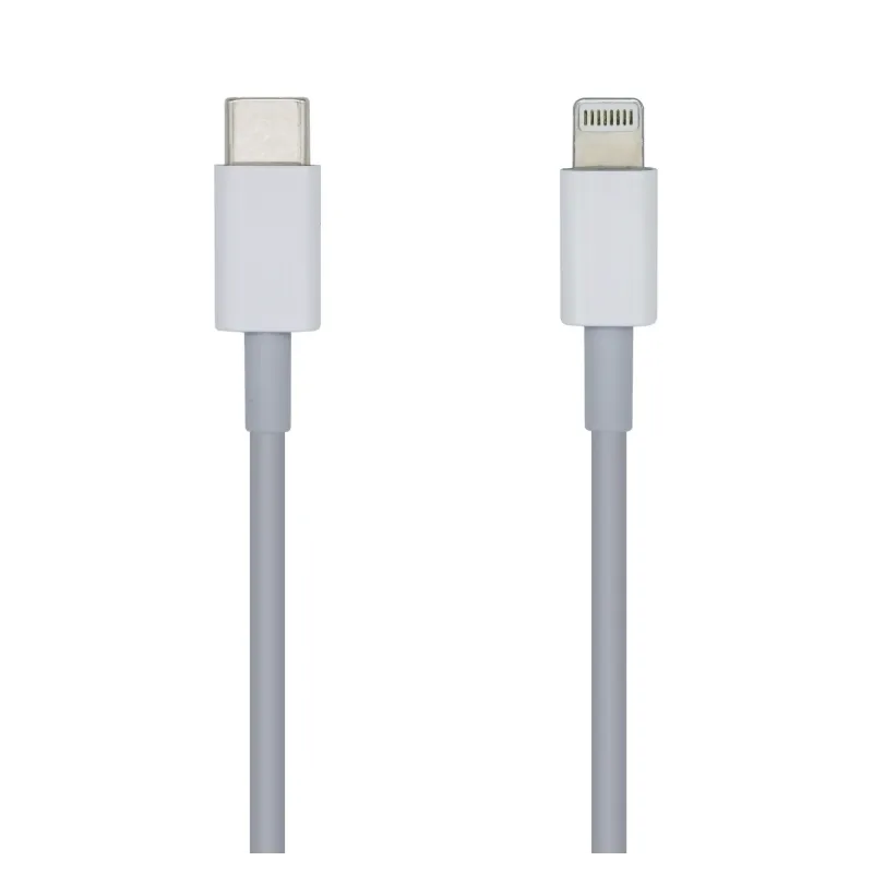 Cable USB Tipo-C 2-0 Lightning Aisens A102-0443- Lightning Macho - USB Tipo-C Macho- 480Mbps- 2m- Blanco