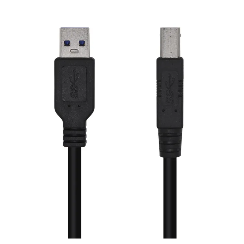 Cable USB 3-0 Impresora Aisens A105-0444- USB Tipo-B Macho - USB Macho- 5Gbps- 2m- Negro