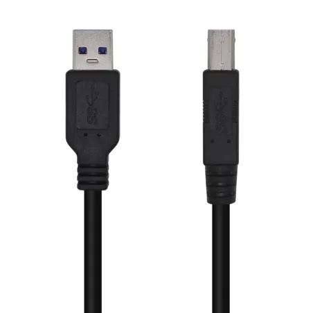 Cable USB 3-0 Impresora Aisens A105-0444- USB Tipo-B Macho - USB Macho- 5Gbps- 2m- Negro