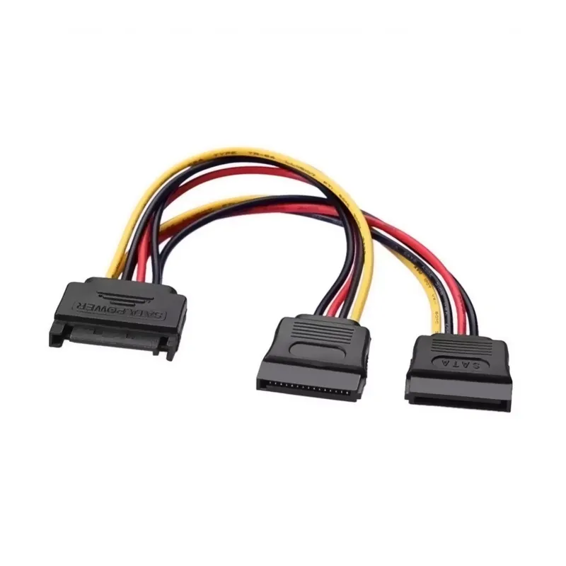 Cable Alimentación Aisens A131-0353- SATA Macho - 2x SATA Hembra- Hasta 54W- 20cm- Negro