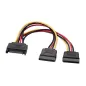 Cable Alimentación Aisens A131-0353- SATA Macho - 2x SATA Hembra- Hasta 54W- 20cm- Negro