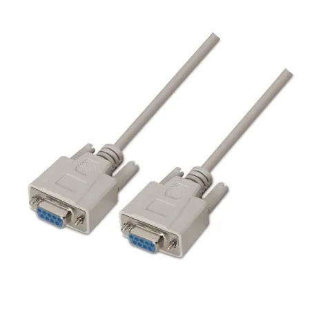 Cable Serie NULL Modem Aisens A112-0067- DB9 Hembra - DB9 Hembra- Hasta 0-15W- 1-6Mbps- 1-8m- Beige
