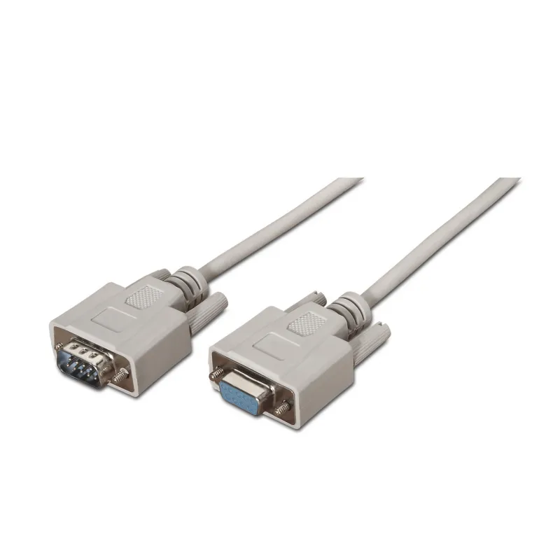 Cable Serie RS232 Aisens A112-0065- DB9 Macho - DB9 Hembra- Hasta 0-15W- 1-6Mbps- 1-8m- Beige