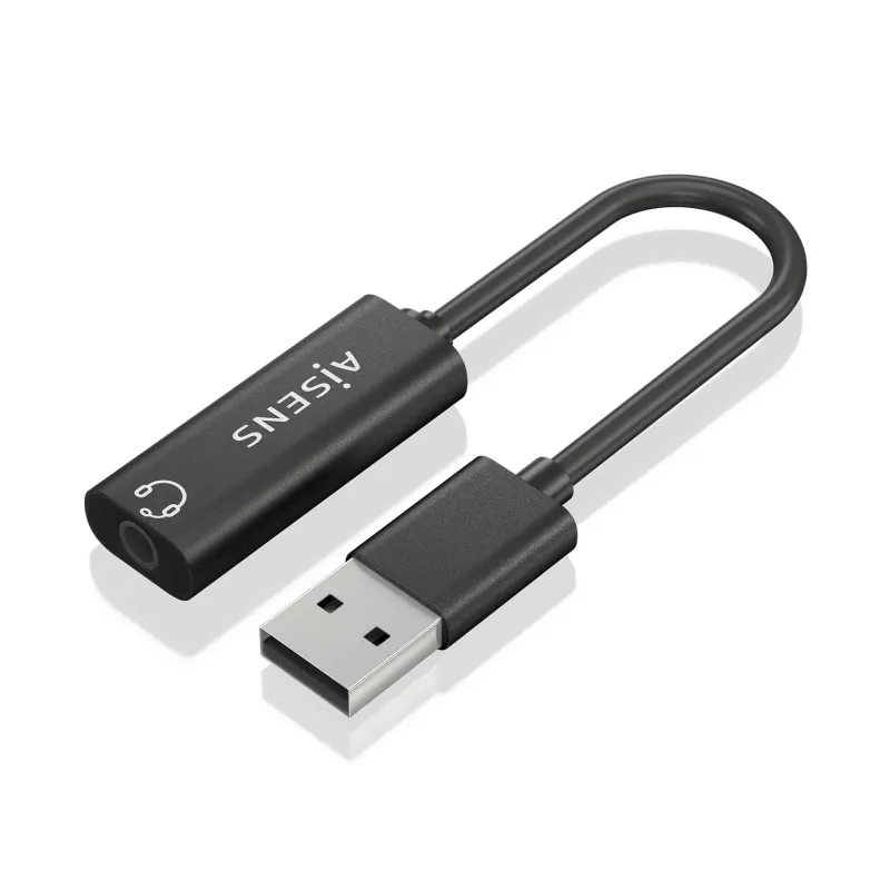 CONVERSOR AISENS USB-A A AUDIO 48KHZ USB-A-M-JACK 3-5-H NEGRO 10CM CONVERSOR AISENS USB-A A AUDIO 48KHZ USB-A-M-JACK 3-5-H NEGRO 10CM
