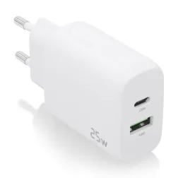 CARGADOR AISENS 25W 1XUSB-C PD3-0 1XUSB-A QC3-0 BLANCO