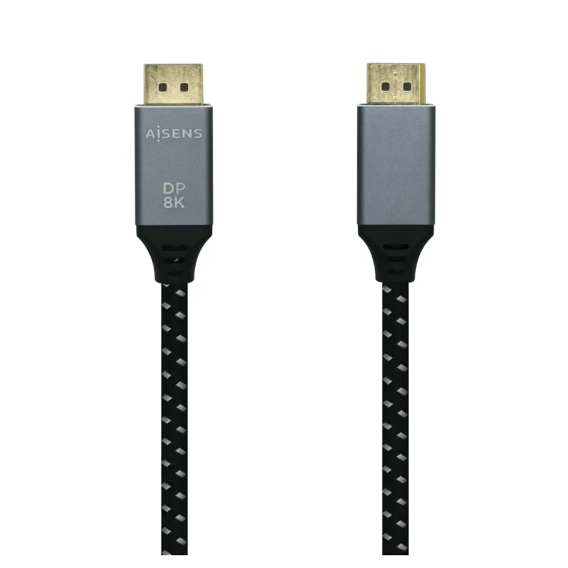 Cable DisplayPort 1-4 8K Aisens A149-0438- DisplayPort Macho - DisplayPort Macho- 3m- Negro Gris