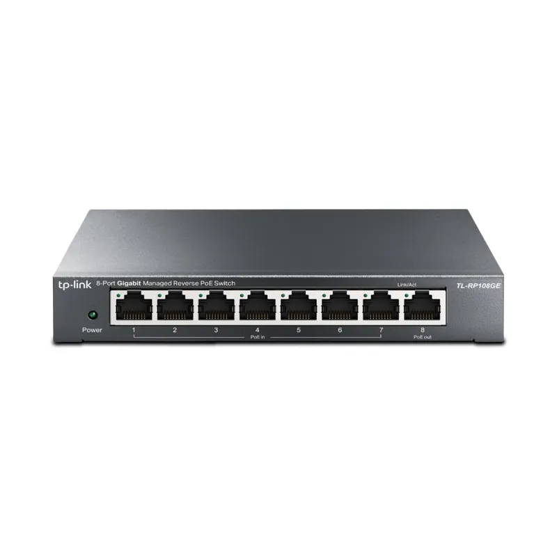 SWITCH OMADA RP108GE 8-PORT GIGA MANAGED REVERSE POE REQUIERE POE ADICIONAL