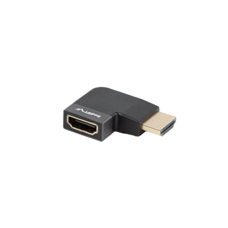 ADAPTADOR 8K LANBERG HDMI(M) A HDMI(H) ANGULO DERECHA ALUMINIO PLATA