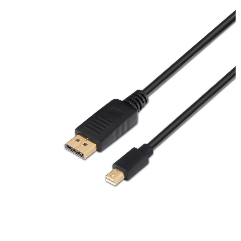 Cable Mini DisplayPort 1-2 4K Aisens A124-0131- DisplayPort Macho - Mini DisplayPort Macho- Hasta 5W- 2300Mbps- 2m- Negro