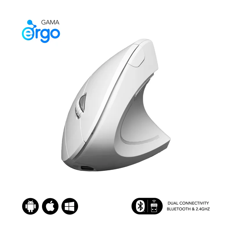 RATON SUBBLIM GLIDE ERGO DUAL BLANCO BLUETOOTH BATERIA RECARGABLE
