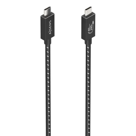 Cable USB 4-0 Tipo-C Aisens A156-0868- USB Tipo-C Macho - USB Tipo-C Macho- Hasta 240W- 40Gbps- 1-5m- Gris