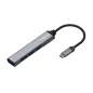 HUB AISENS USB 3-1 USB-C USB-C-M-4XTIPO A-H GRIS 10CM