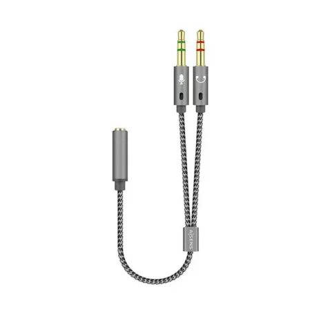 CABLE ADAPTADOR AISENS AUDIO JACK 3-5 4P-H-2XJACK 3-5 3P-M 25CM