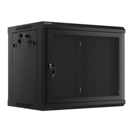 ARMARIO LANBERG 9U 600X450 CON PUERTA PERFORADA RACK 19 H-60 KG NEGRO FLAT PACK