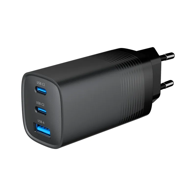 CARGADOR RAPIDO USB GEMBIRD POWER DELIVERY GAN DE 3 PUERTOS Y 65 W, NEGRO CARGADOR RAPIDO USB GEMBIRD POWER DELIVERY GAN DE 3 PUERTOS Y 65 W, NEGRO