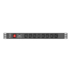 REGLETA LANBERG 1U 16A RACK 19 8X SOCKET IEC C13 NEGRO 2M