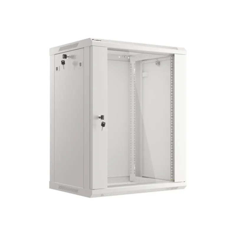 ARMARIO LANBERG MURAL RACK 19" 15U 600X450 FLAT PACK V2 PUERTA CRISTAL GRIS