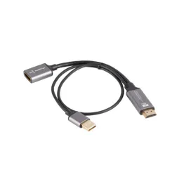 ADAPTADOR LANBERG 4K HDMI MACHO-DISPLAYPORT HEMBRA 20CM