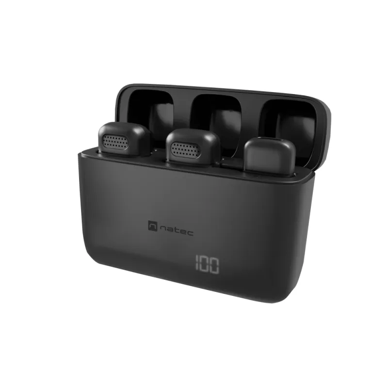 MICROFONO PARA SMARTPHONE NATEC HOPPER LAVALIER WIRELESS LIGHTNING 2 MICROFONOS