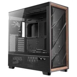 CAJA ANTEC FLUX PRO EUV WOOD ATX 2XUSB3-0 SIN FUENTE NEGRO
