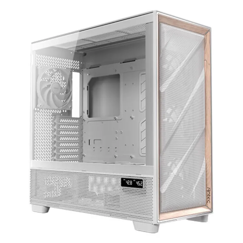 CAJA ANTEC FLUX PRO EUV WOOD ATX 2XUSB3-0 SIN FUENTE BLANCO