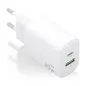 CARGADOR AISENS GAN 20W, 1XUSB-C PD3-0, 1XUSB-A QC3-0, BLANCO