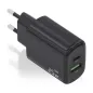 CARGADOR AISENS GAN 25W, 1XUSB-C PD3-0, 1XUSB-A QC3-0, NEGRO