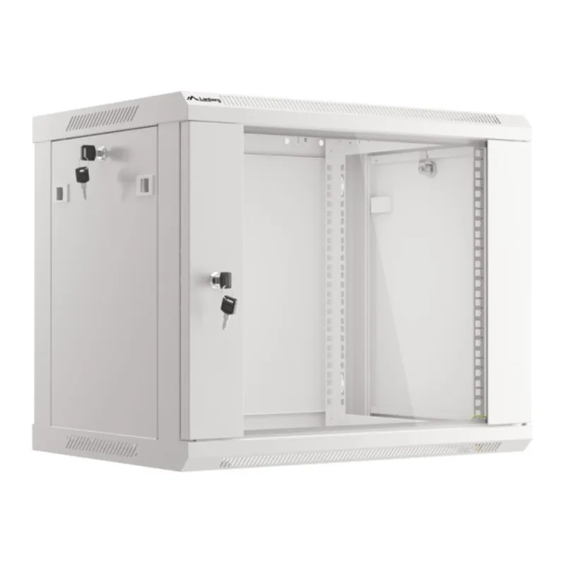 ARMARIO LANBERG MURAL 9U 600X450 RACK 19 FLAT PACK V2 PUERTA CRISTAL GRIS