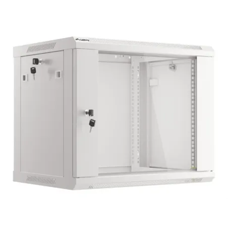 ARMARIO LANBERG MURAL 9U 600X450 RACK 19 FLAT PACK V2 PUERTA CRISTAL GRIS