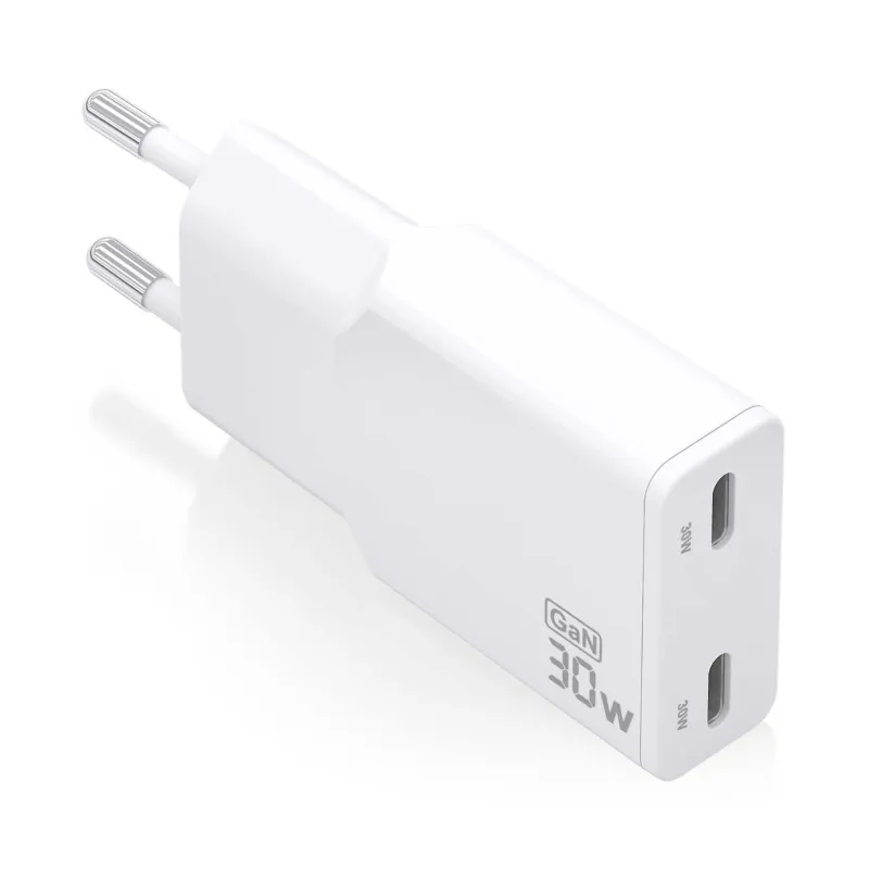 CARGADOR AISENS GAN ULTRA DELGADO 30W 2XUSB-C PD3-0 QC4-0 BLANCO