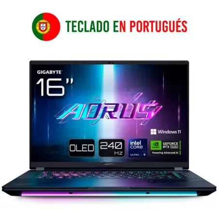PORTATIL GIGABYTE AORUS MASTER 16 U9-275HX RTX 5090 32GB 1TB 16"OLED W11P