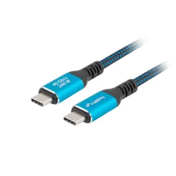CABLE USB-C 4-0 LANBERG MACHO-MACHO 1-5M 240W 8K 60HZ NEGRO-AZUL