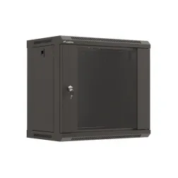 ARMARIO LANBERG MURAL RACK 19" 9U 540X350 FLAT PACK NEGRO PUERTA CRISTAL