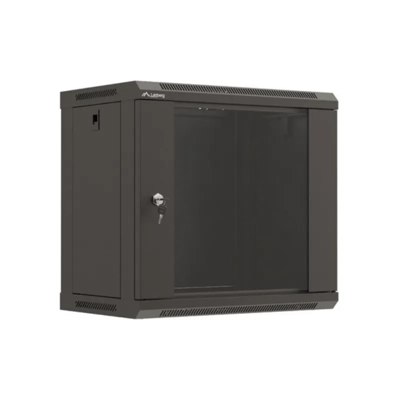 ARMARIO LANBERG MURAL RACK 19" 9U 540X350 FLAT PACK NEGRO PUERTA CRISTAL