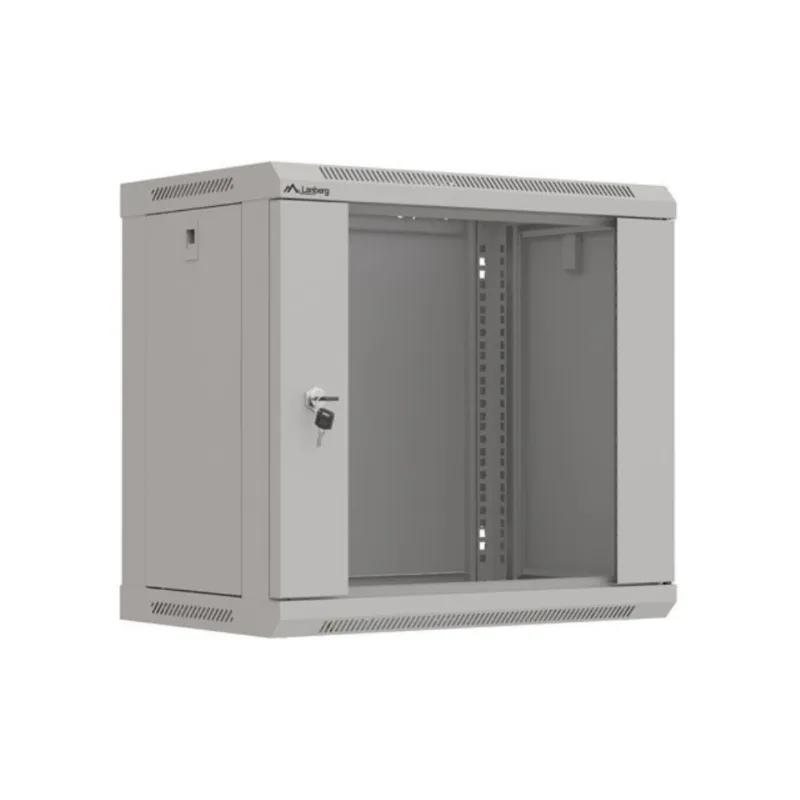 ARMARIO LANBERG MURAL RACK 19" 9U 540X350 FLAT PACK GRIS PUERTA CRISTAL