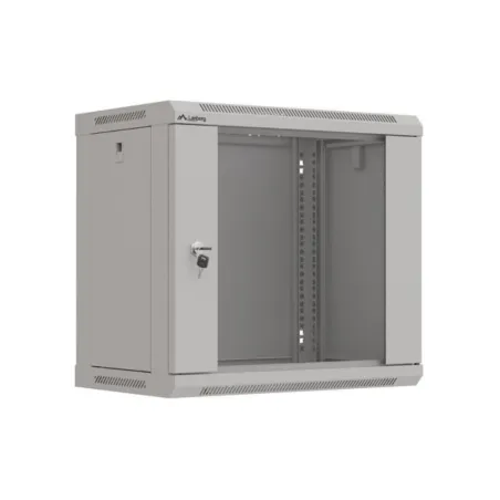 ARMARIO LANBERG MURAL RACK 19" 9U 540X350 FLAT PACK GRIS PUERTA CRISTAL