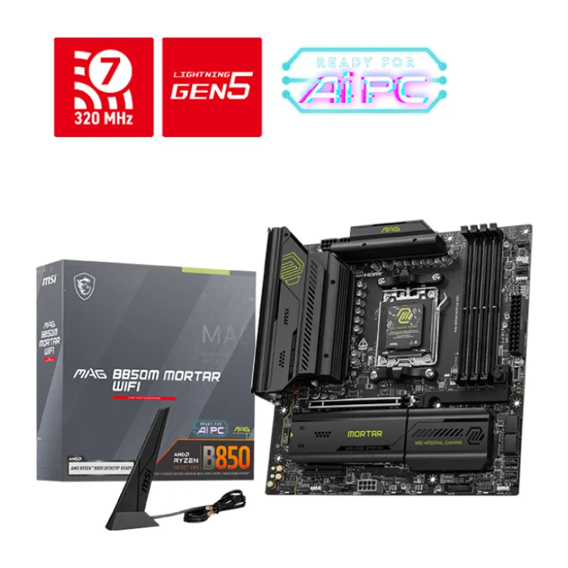 PLACA BASE MSI MAG B850M MORTAR PCI-E x16 Gen5, M-2 Gen5