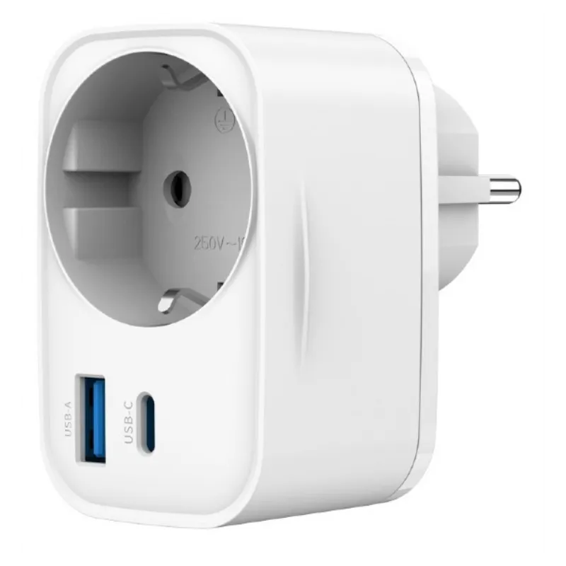 CARGADOR RAPIDO GEMBIRD USB DE 2 PUERTOS CON TOMA DE CA DE PASO 20 W BLANCO