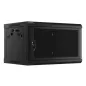 ARMARIO LANBERG MURAL RACK 19" 6U 600X450 FLAT PACK NEGRO PUERTA MALLA