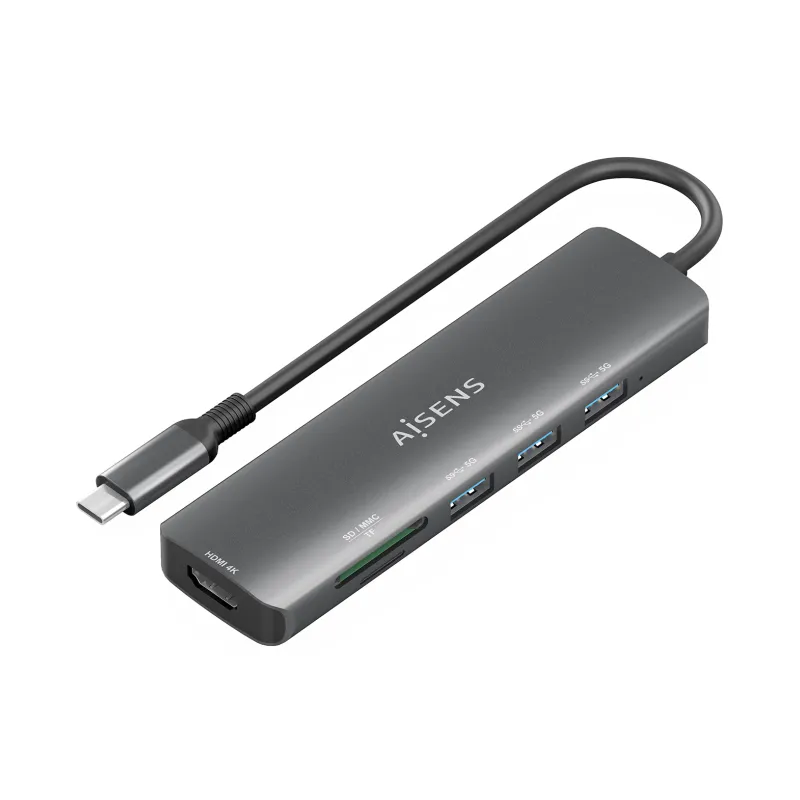 USB-C DOCK AISENS 6 EN 1 USB-C A 1XHDMI 3XUSB-A 1XSD 1XMICRO SD 15CM USB-C DOCK AISENS 6 EN 1 USB-C A 1XHDMI 3XUSB-A 1XSD 1XMICRO SD 15CM