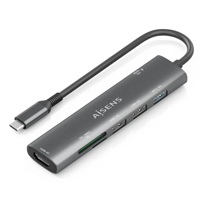 USB-C DOCK AISENS 7 EN 1 USB-C A HDMI 2XUSB-A USB-A PD 100W SD MICRO SD USB-C DOCK AISENS 7 EN 1 USB-C A HDMI 2XUSB-A USB-A PD 100W SD MICRO SD