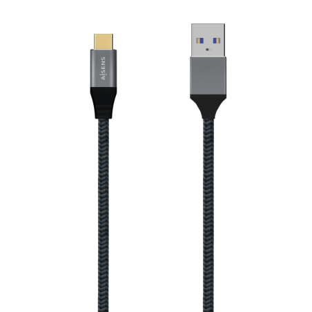 Cable USB 3-1 Aisens A107-0630- USB Tipo-C Macho - USB Macho- 50cm- Gris