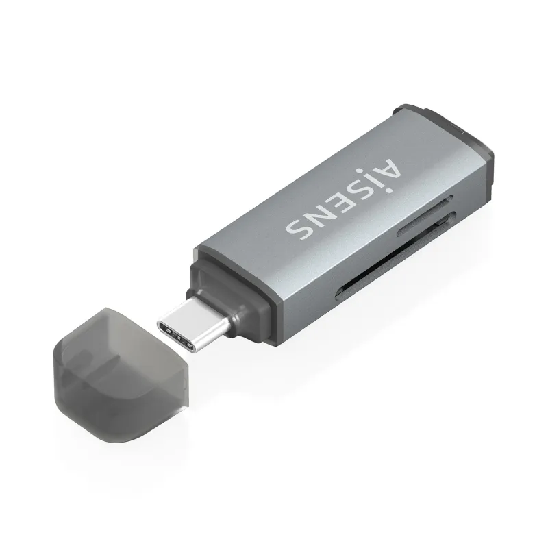 LECTOR TARJETAS AISENS SD MICRO SD MMC RS-MMC MMC MICRO USBC GRIS